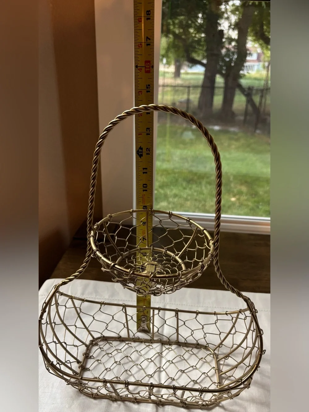 Gold Wire Two-Tier Display Basket